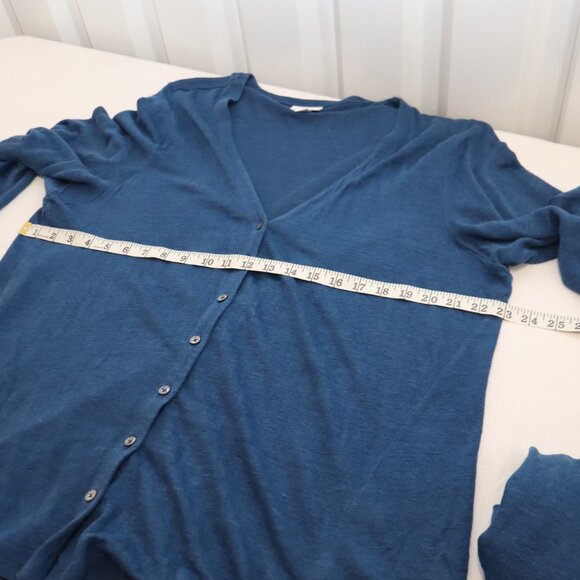 J. Jill Love Linen Womens Blue Twist Front Tank and Cardigan Twin Set Size XL - Picture 8 of 9